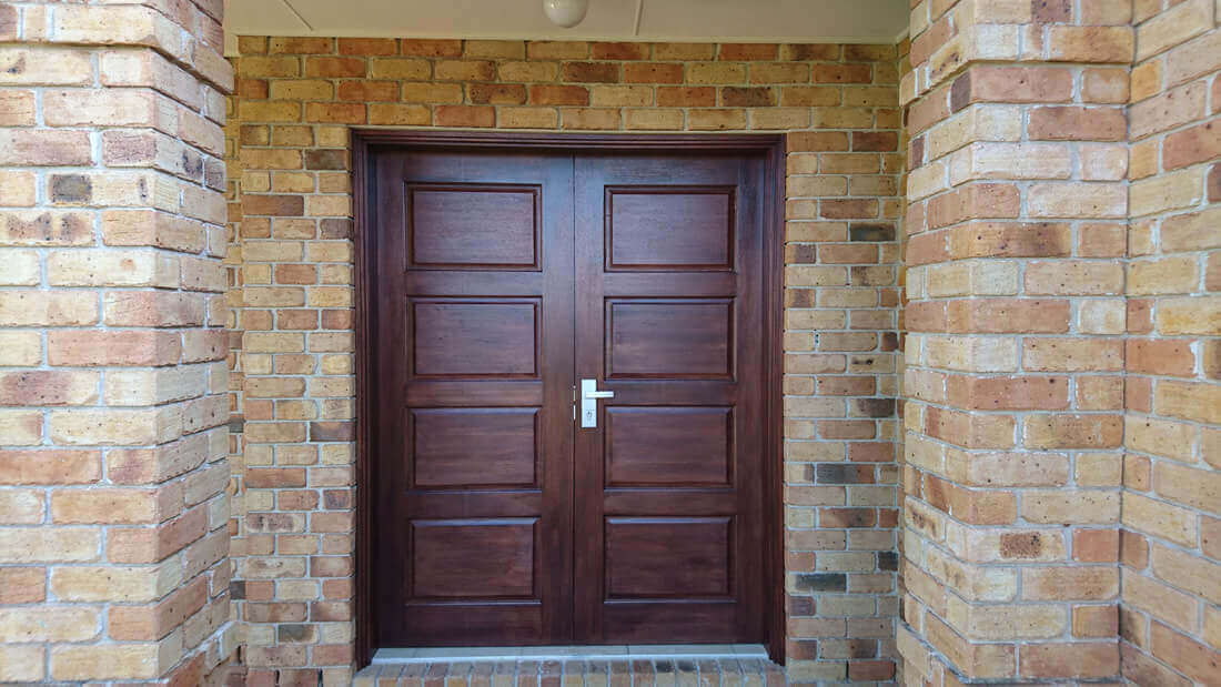 Brown wooden doors