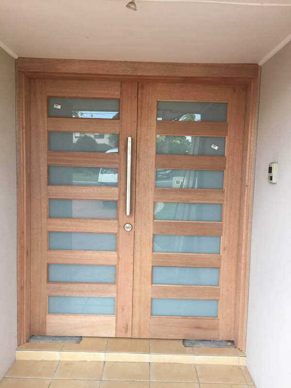 7 Glass Panel timber door, Translucent Glass