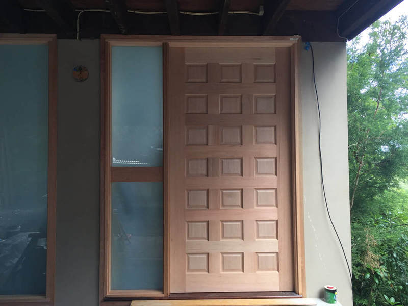 Wooden door with box design